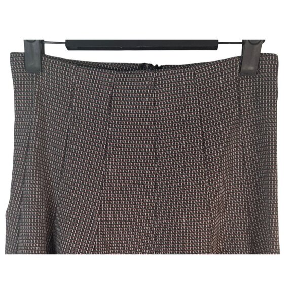 Zara Trafaluc XS Houndstooth Flared Skirt Black/Olive/Melon Wool Blend - Picture 6 of 11